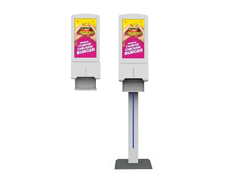 Digital Signage for Retail: Digital Signage with Automatic Hand Sanitizer dispenser